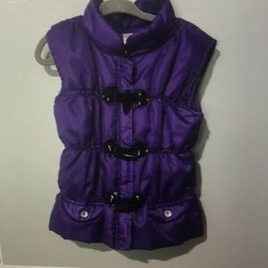 Girls' Purple Puffer Vest - Sleeveless Jacket